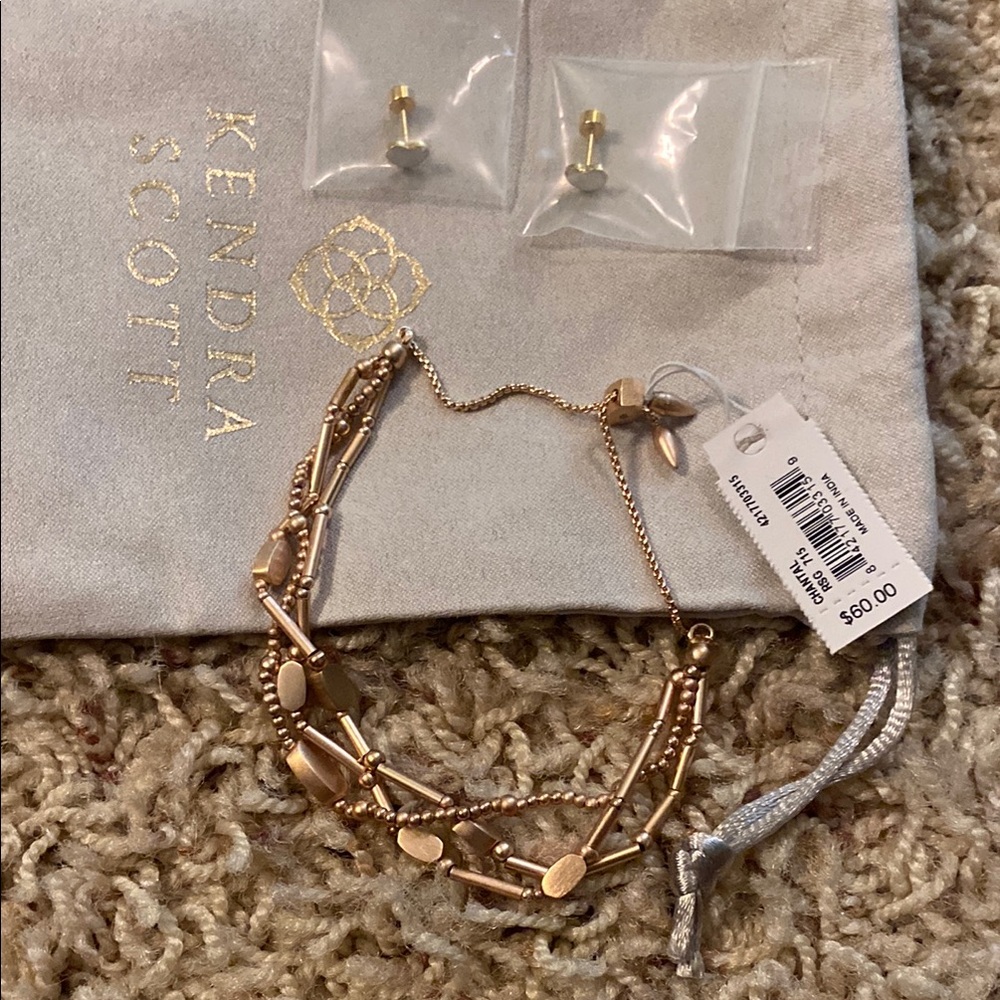 Kendra Scott Gold Bracelet and Earring Set